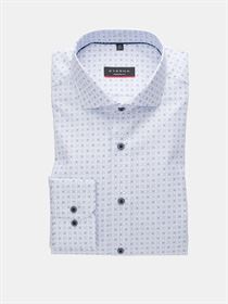 Eterna lyseblå og hvid mønster Twill skjorte i Cool Shirt, der kølner hele dagen. Modern Fit 3346 12 X17V